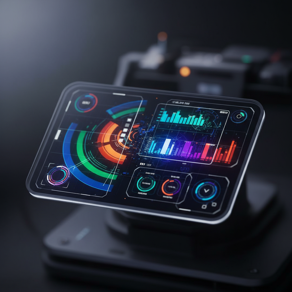 Close-up view of high-resolution micro-OLED displays showing crisp virtual interface elements, vibrant colors and sharp details, professional tech photography with soft lighting highlighting the screen quality. No text.