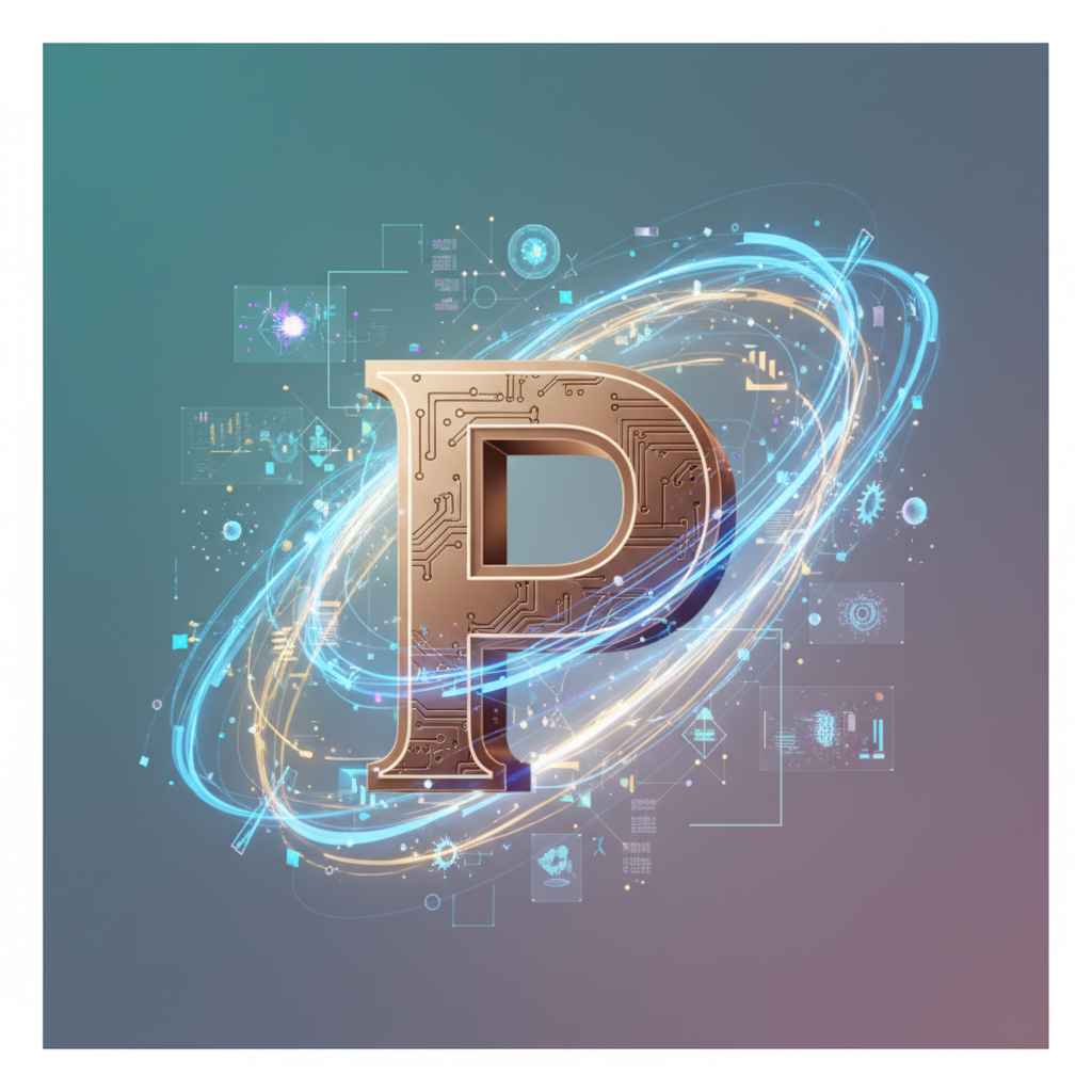 A symbolic infographic depicting a large, stylized 'P' for Prometheus, surrounded by abstract representations of immense capital flow and advanced technology. Clean, modern layout, subtle colored background, no visible text.