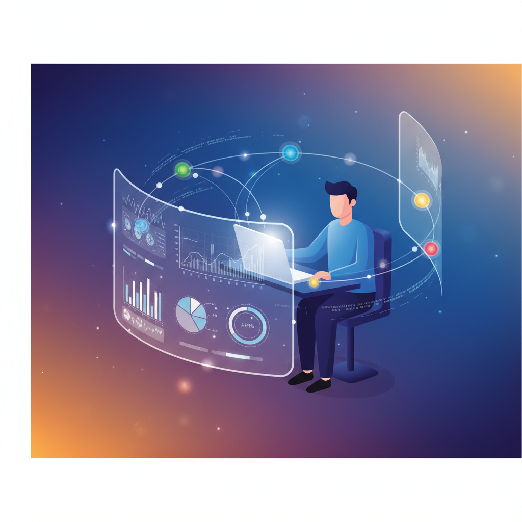 Clean infographic with a modern layout, showing a Korean developer interacting with a streamlined interface for managing multiple AI agents, with various data points flowing seamlessly, high contrast, colored background, no text.