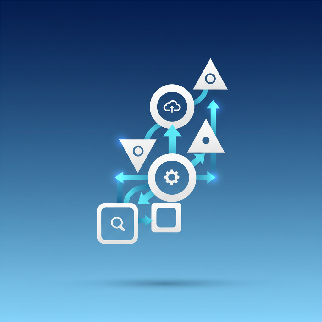 clean infographic, modern layout, high contrast, gradient blue background, no text, 1:1 aspect ratio