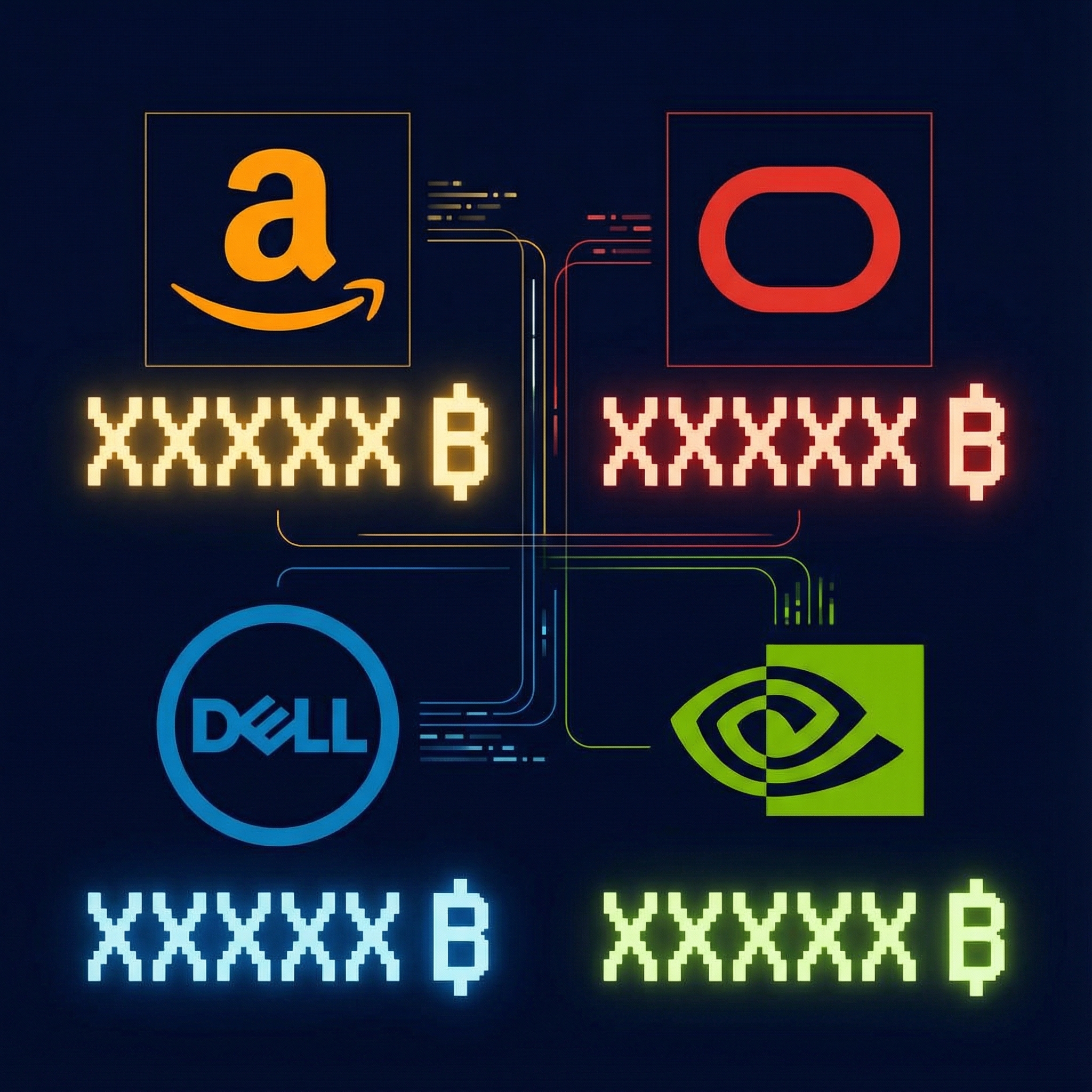 A stylized infographic showing various tech company logos (Amazon, Oracle, Dell, Nvidia) with large dollar figures next to them, representing stock sales by their founders/executives in 2025. Clean infographic, modern layout, high contrast, aspect ratio 1:1, no visible text.