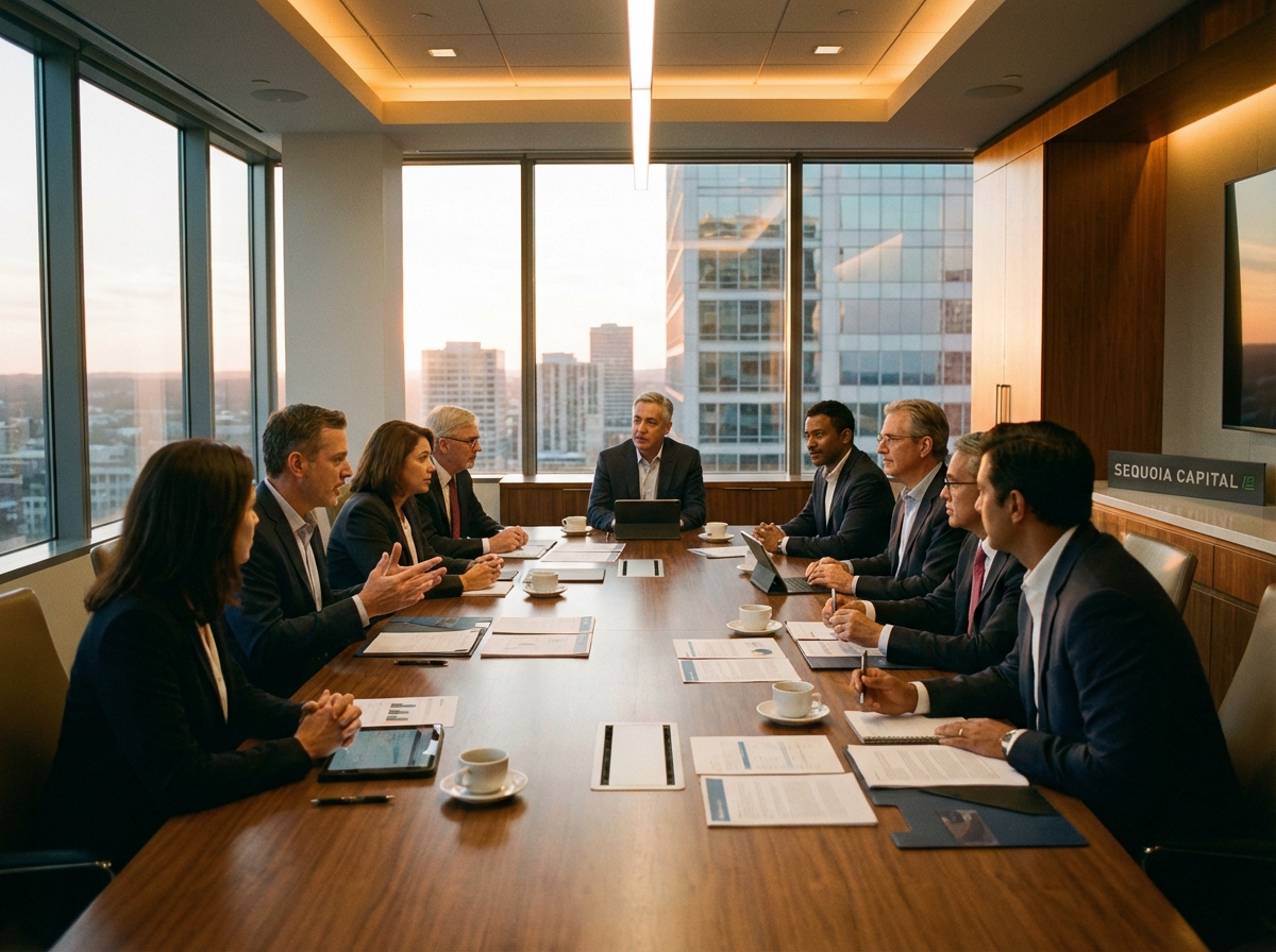 투자자들의 전략적 비즈니스 협의 모습