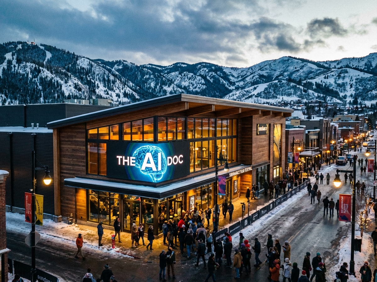 선댄스 영화제 현장의 다큐멘터리 상영관 전경