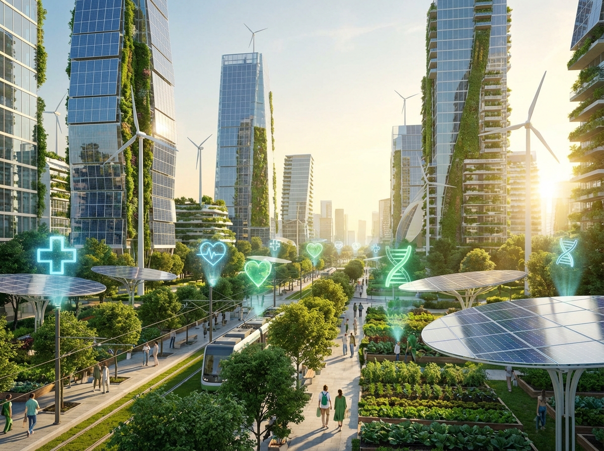 인공지능 기술로 치유되는 미래 도시의 풍경