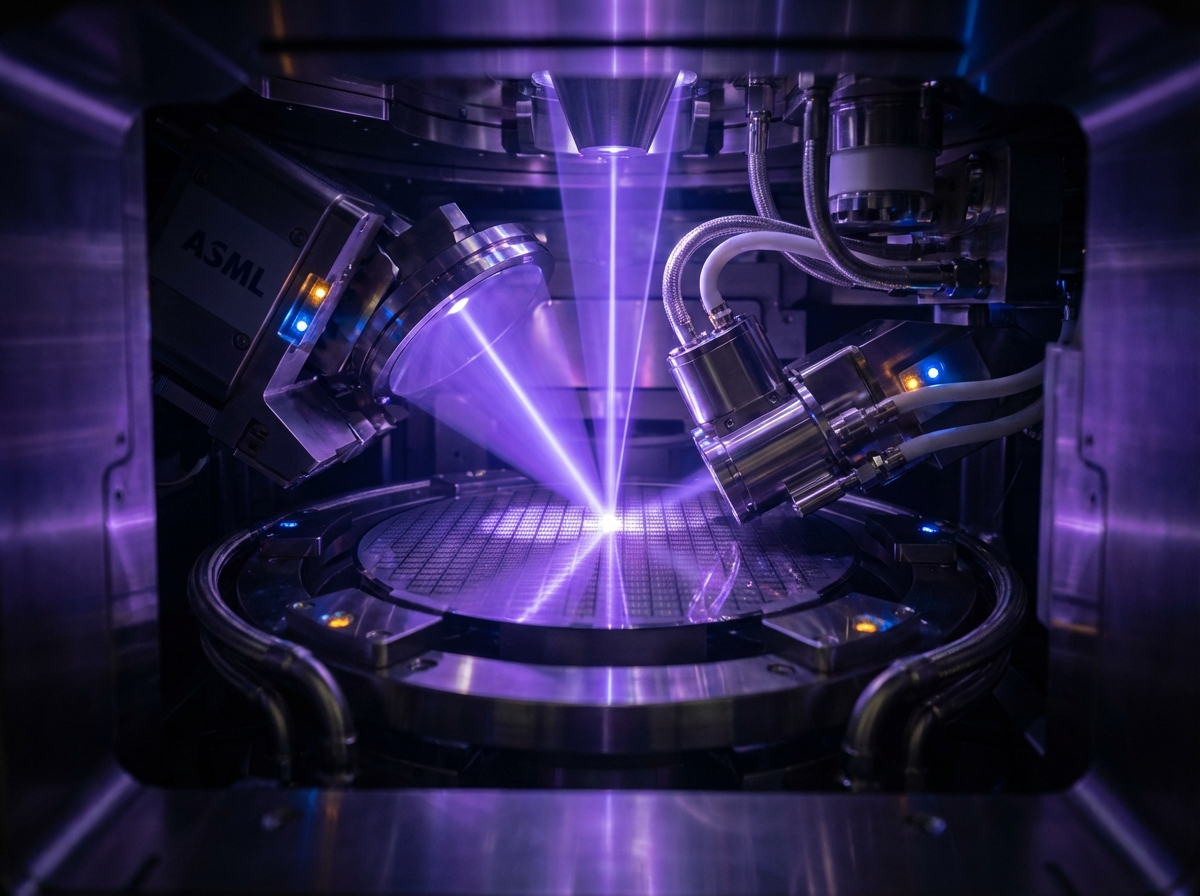 정밀한 반도체 웨이퍼 노광 장비 내부