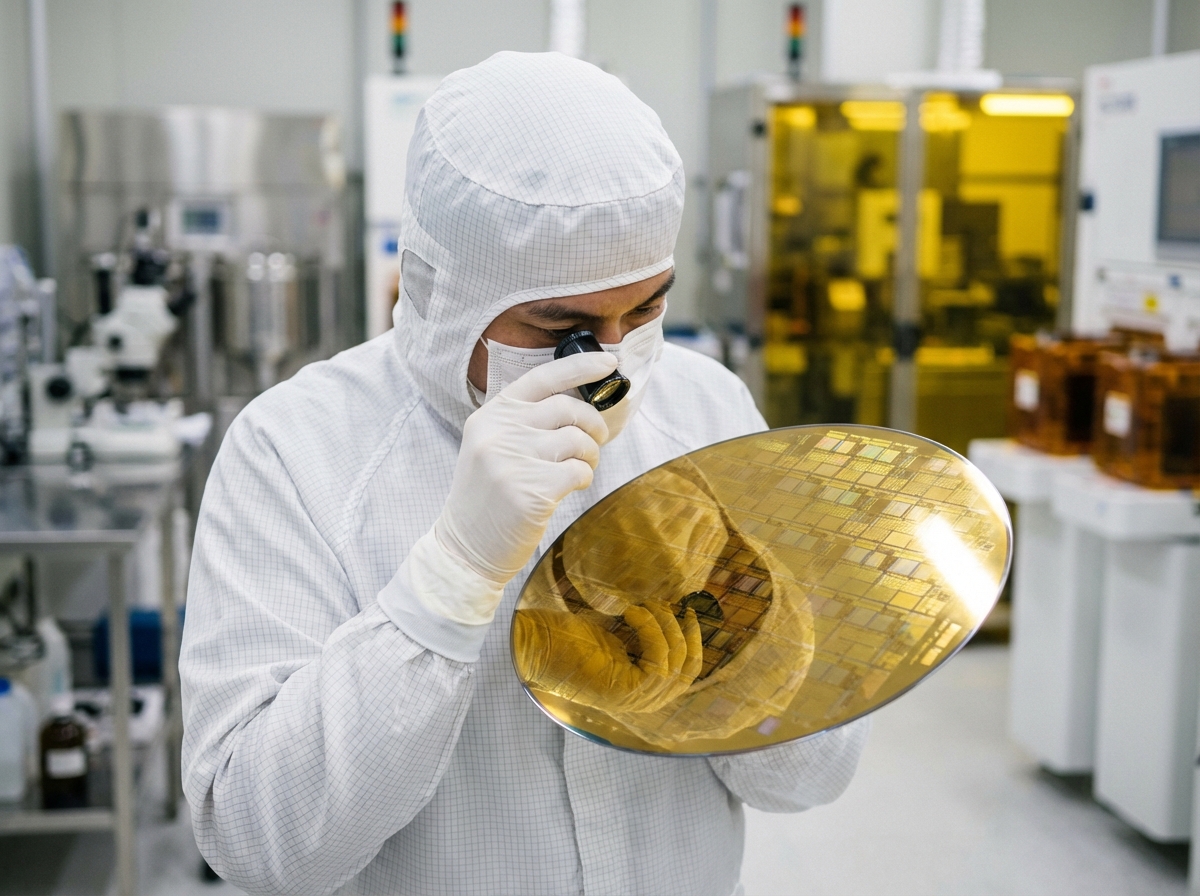 기술진의 정밀한 반도체 품질 검수 과정