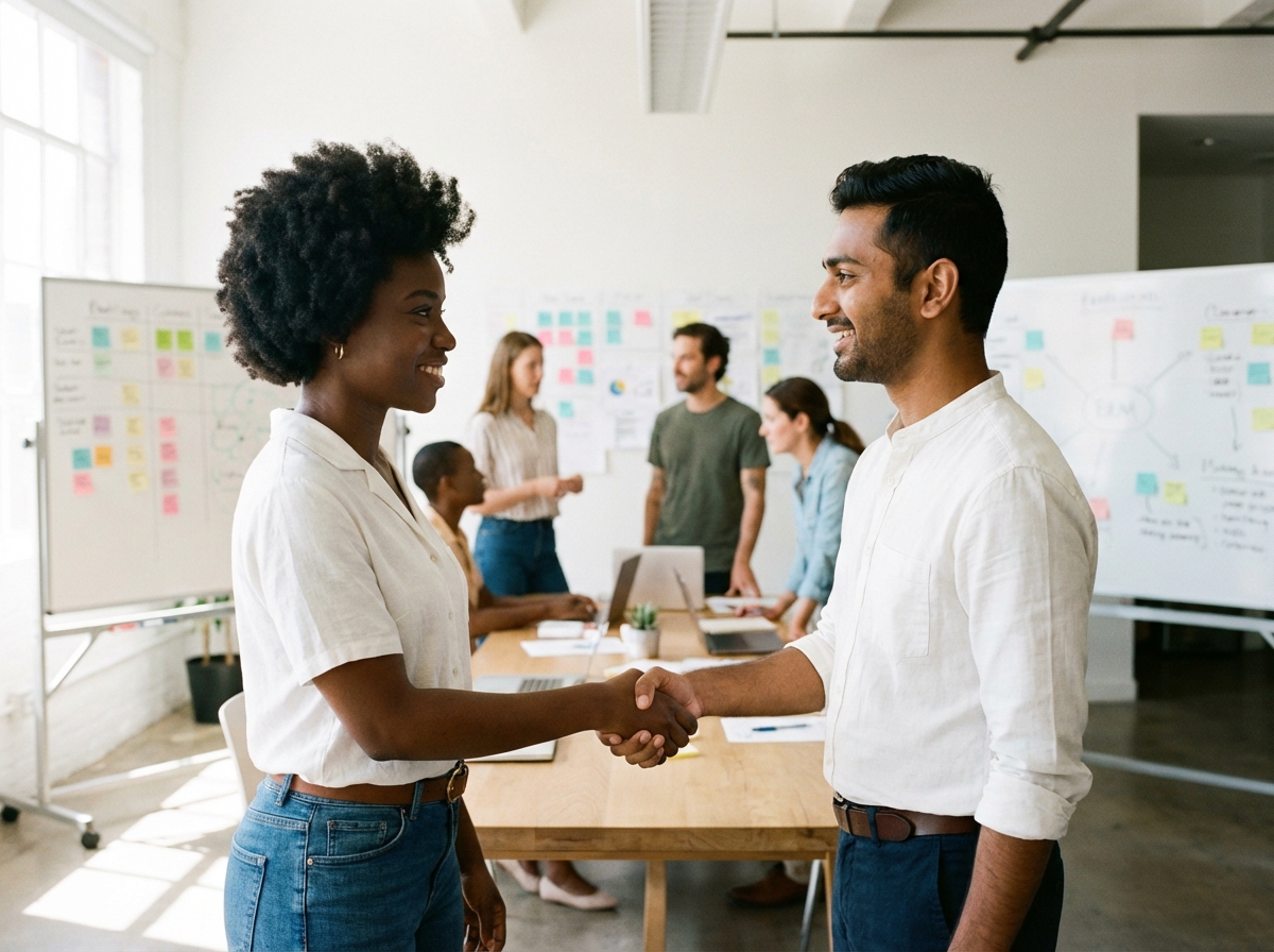 서로 손을 맞잡은 상호 존중의 모습