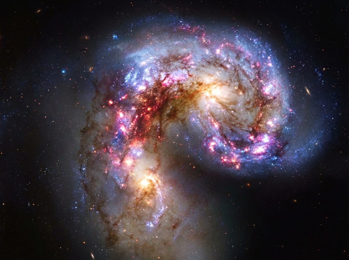 은하계가 충돌하며 만들어내는 신비로운 우주 기현상