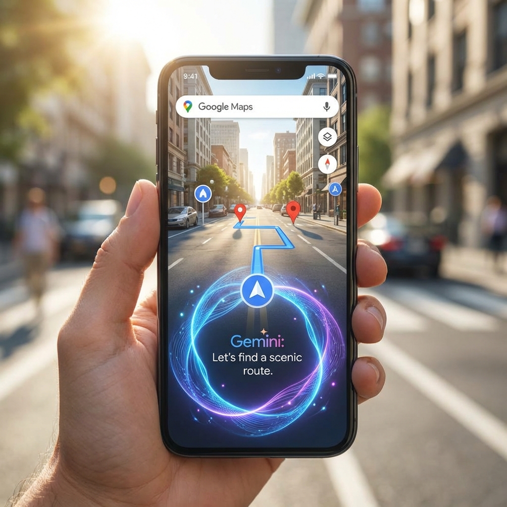 구글 맵 제미나이 기능이 실행된 스마트폰 화면
