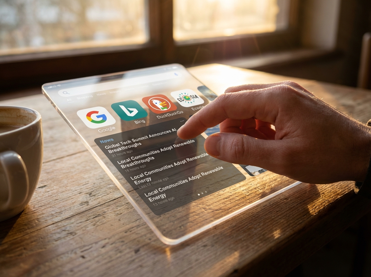 다양한 정보를 검색하고 선택하는 사용자의 손길