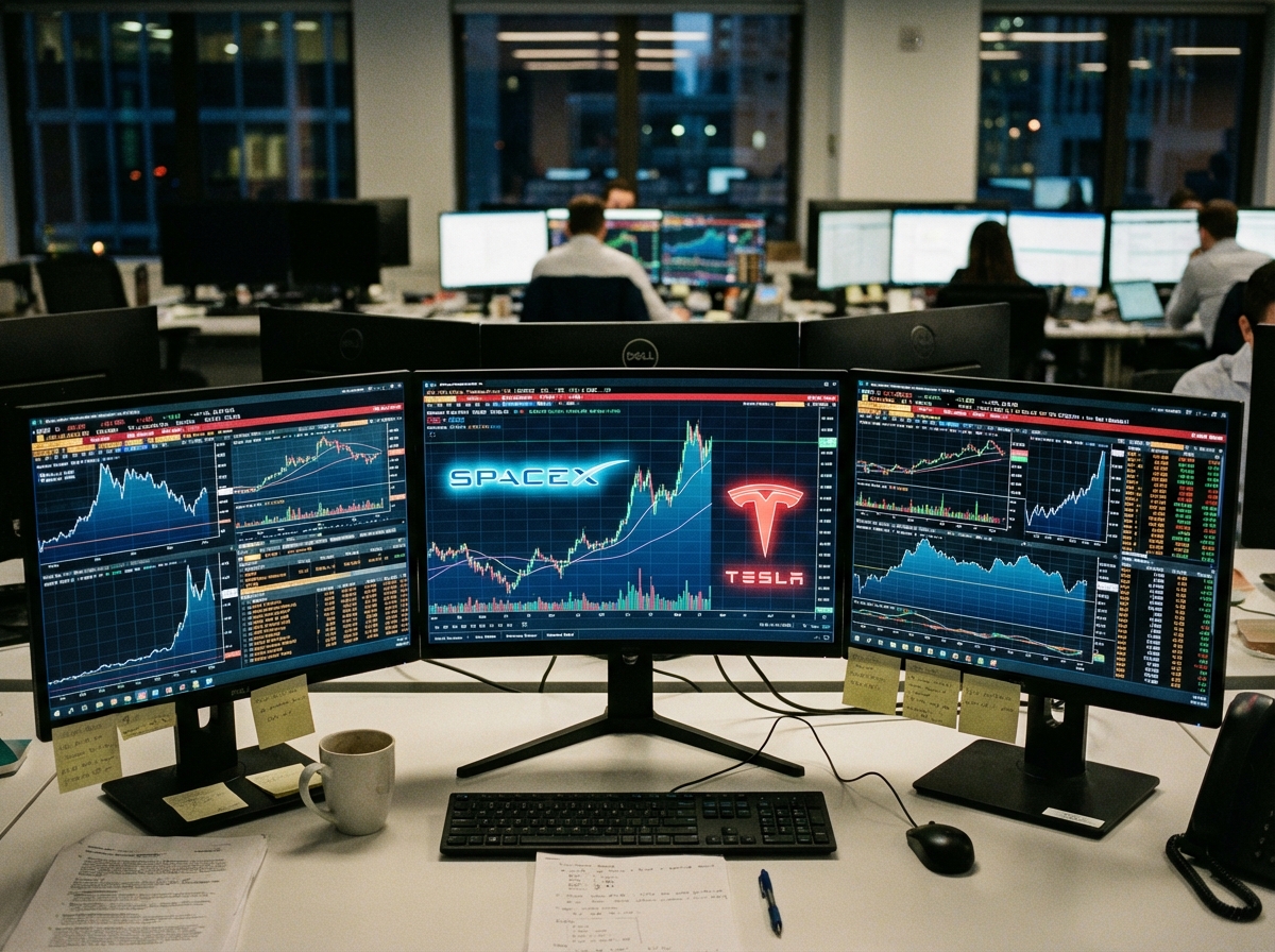 미래형 금융 시장과 기업 합병 그래픽