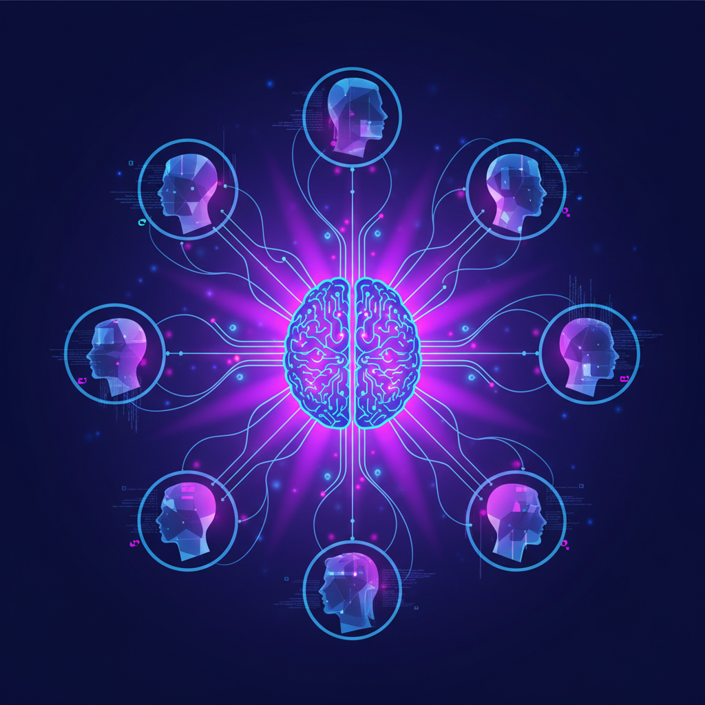 인공지능 매칭 알고리즘을 형상화한 그래픽