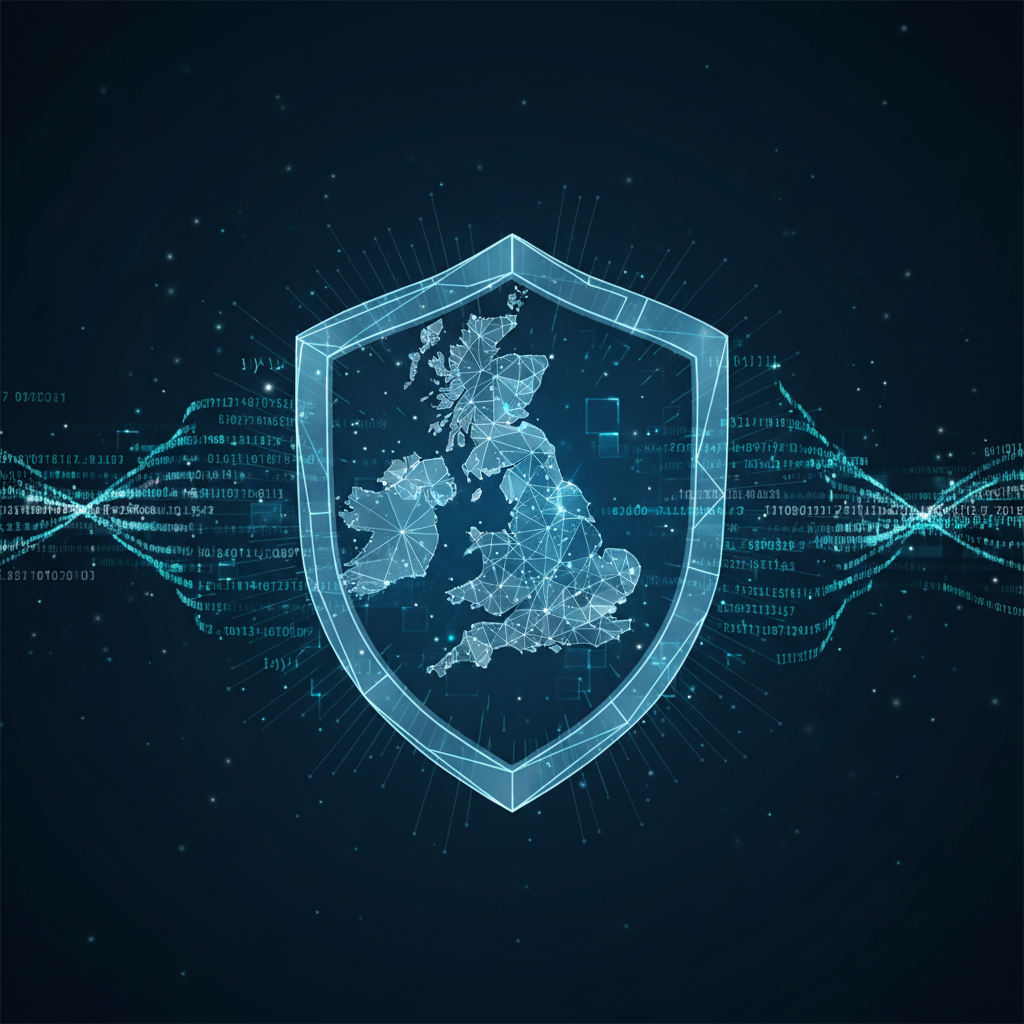 데이터 보안과 국가 안보를 형상화한 디지털 아트