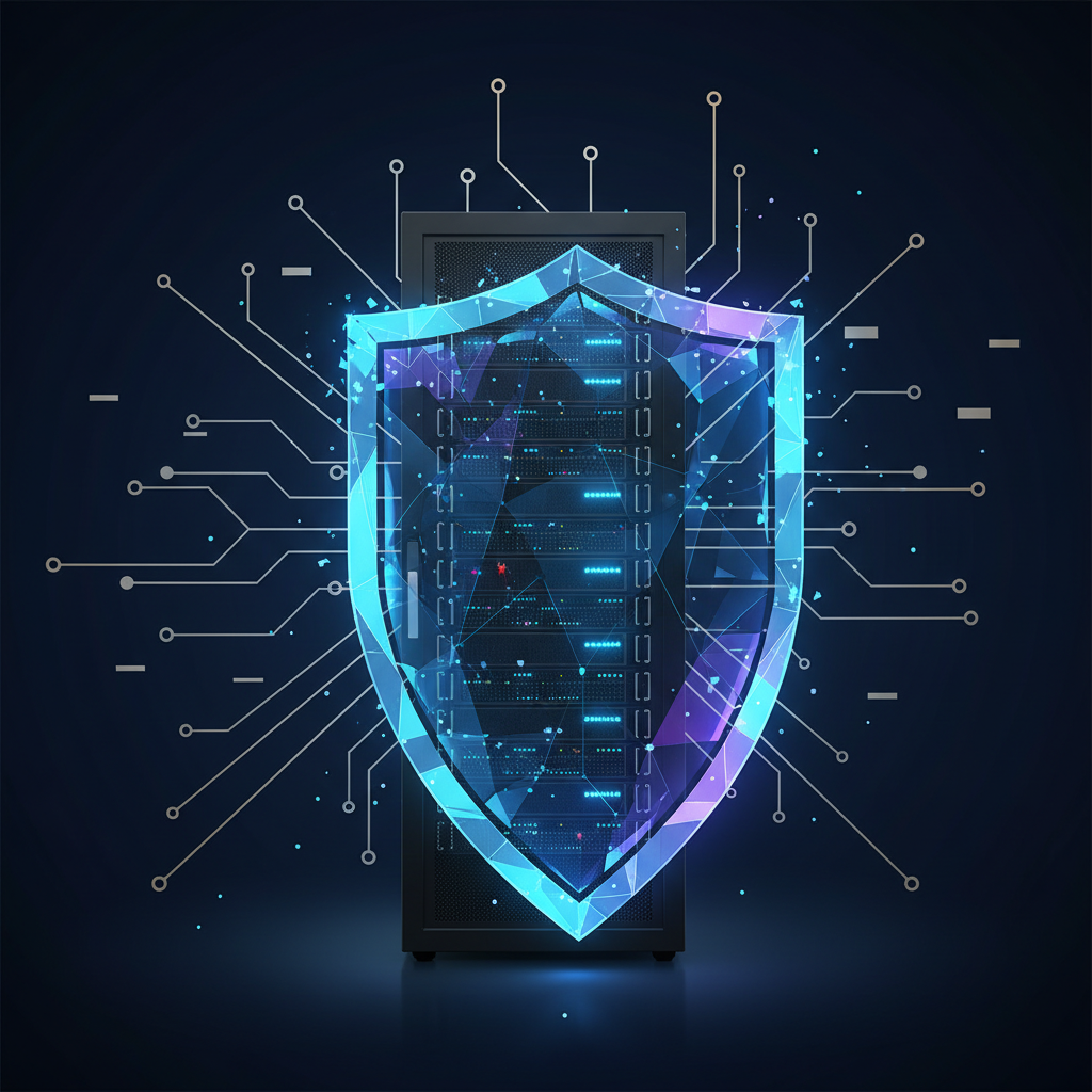 보안과 데이터 보호를 상징하는 방패 이미지