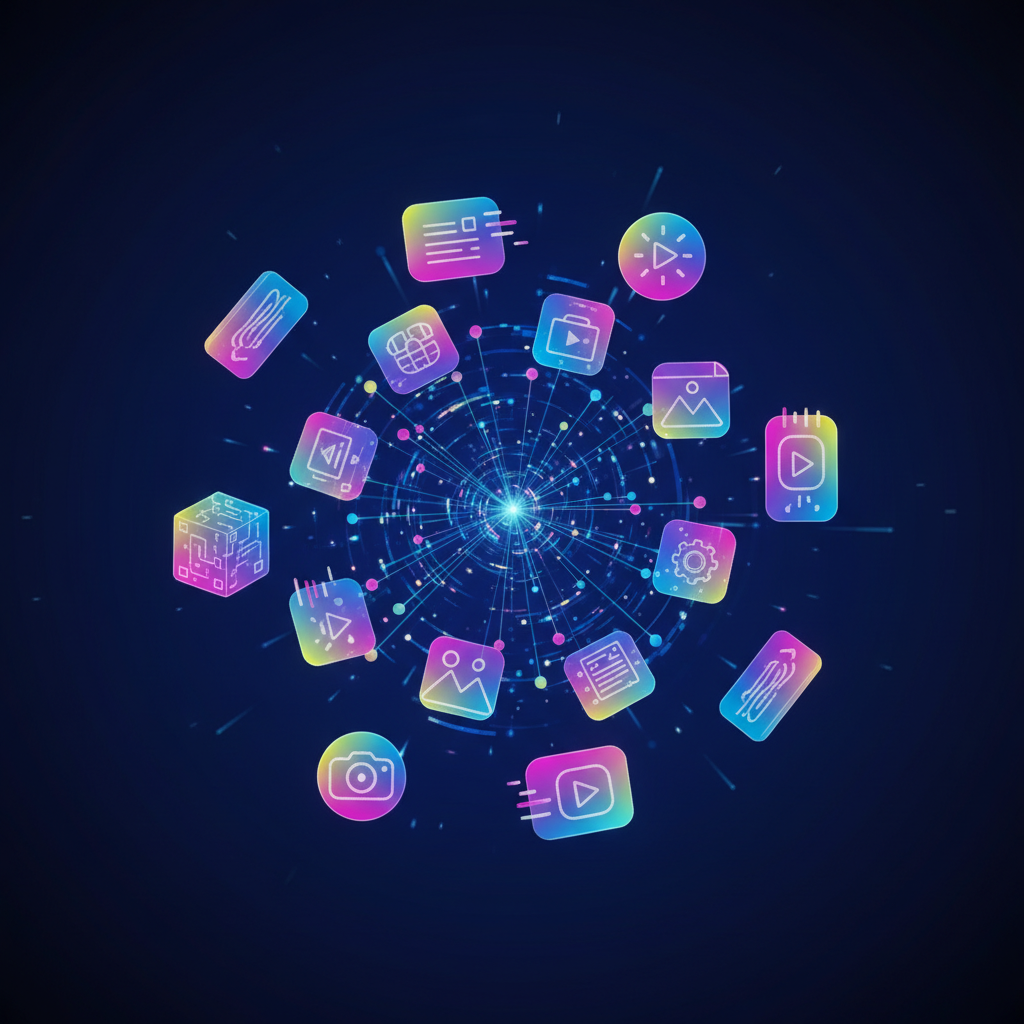 연결된 디지털 생태계 콘셉트