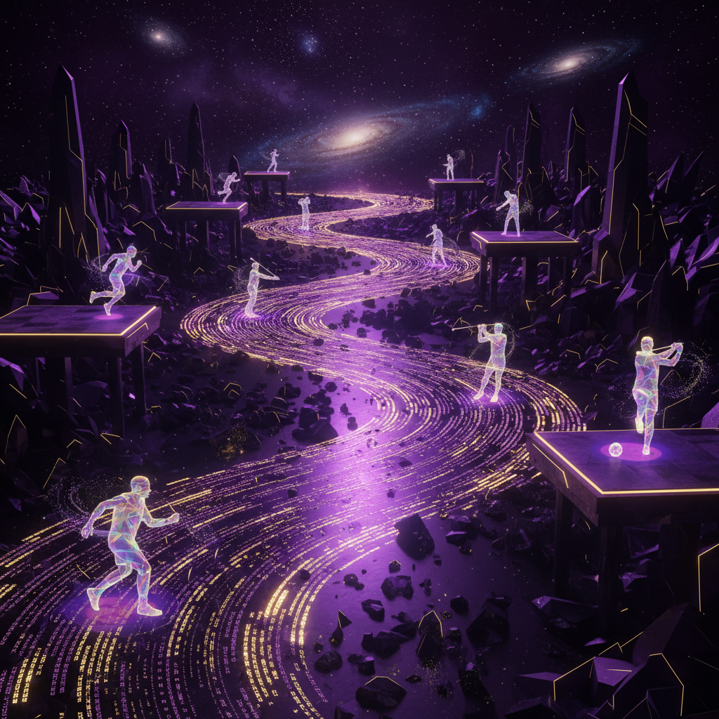 데이터와 예측 시장을 시각화한 디지털 아트