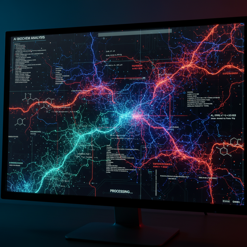 인공지능 시스템이 생물학적 데이터를 분석하는 모습