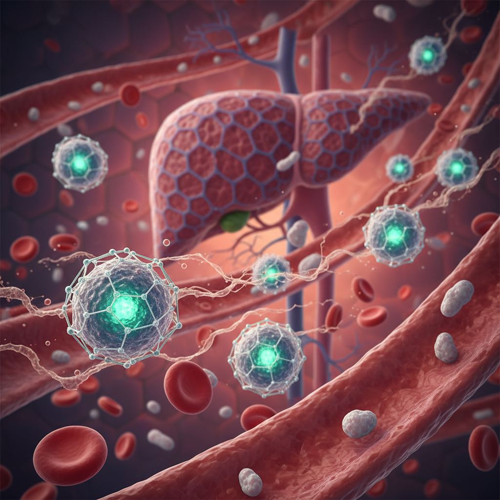 인체 내부로 나노 입자가 전달되는 과학적 묘사