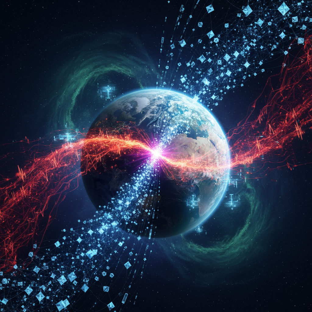 지구 궤도 위에서 데이터가 연결되는 스타링크 위성