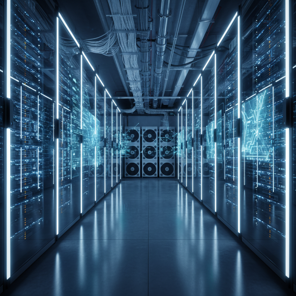 데이터 센터 내부에 위치한 고성능 서버 장비