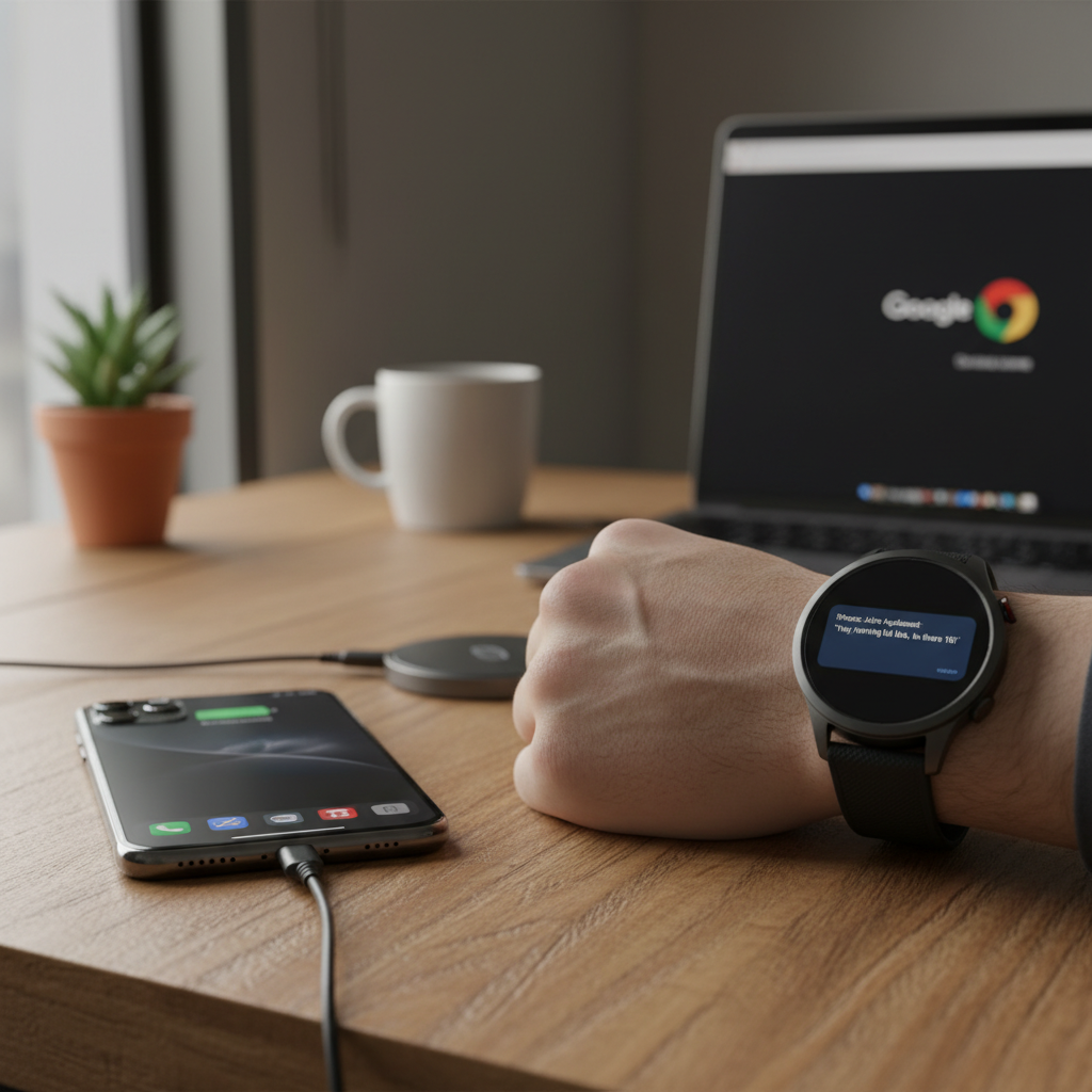 아이폰 알림을 수신하는 안드로이드 스마트워치