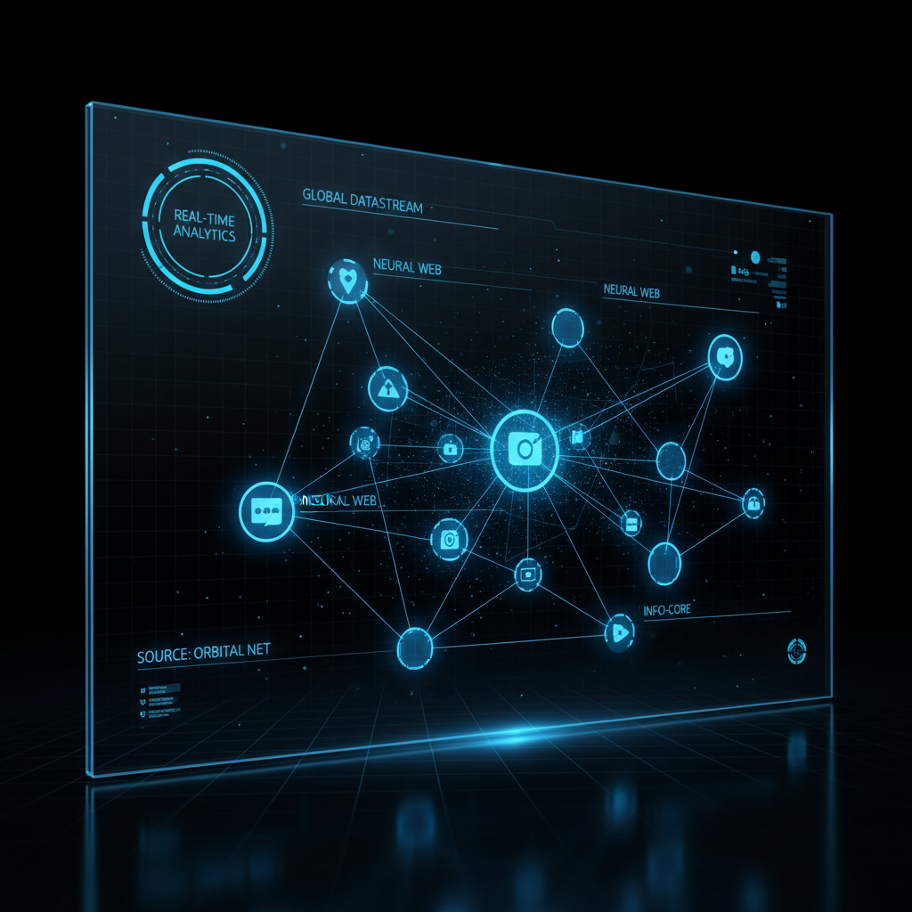 다양한 정보를 검색하고 분석하는 디지털 스크린