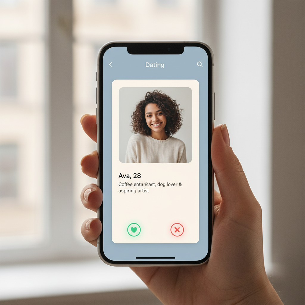 단 한 명의 매칭 상대를 보여주는 스마트폰 화면