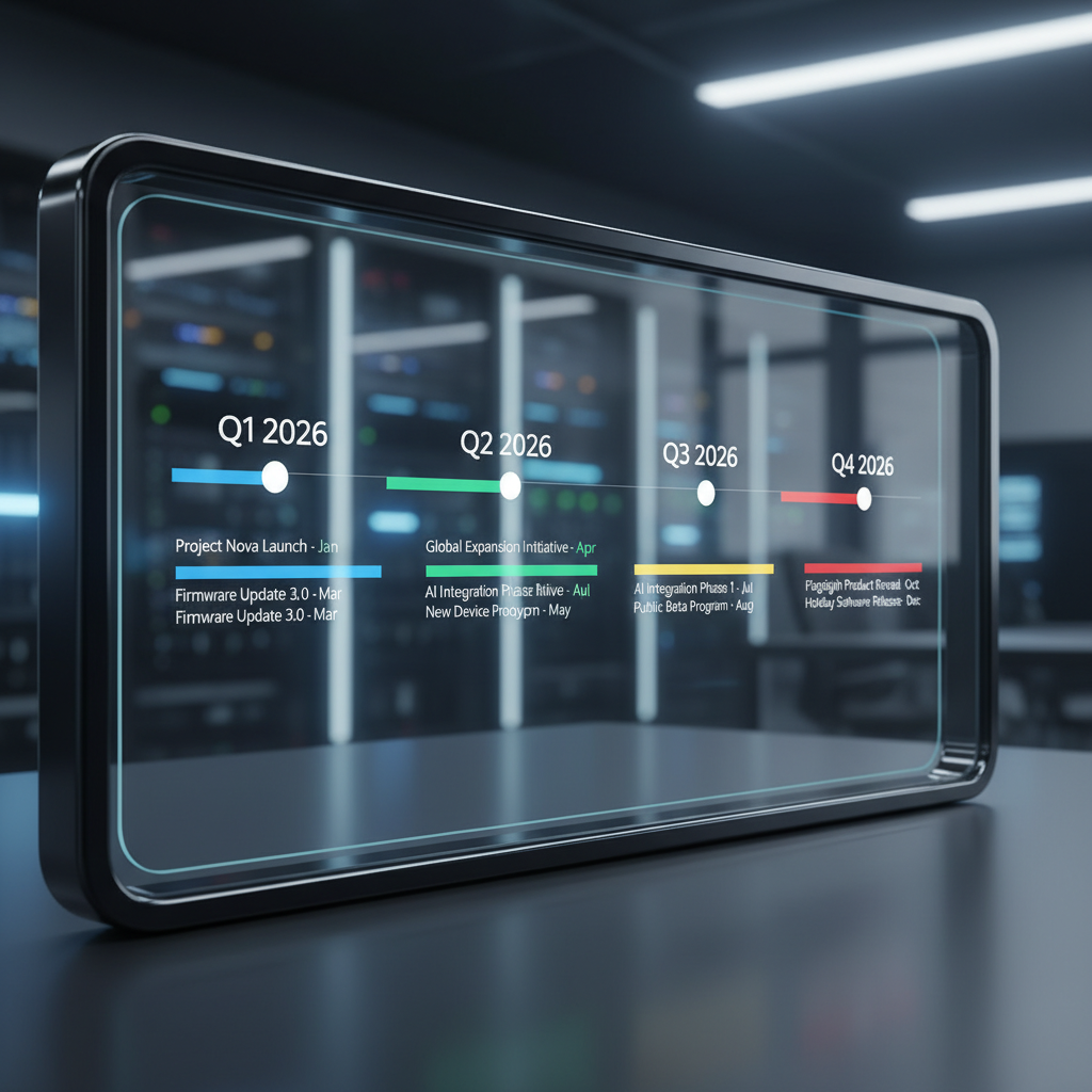 연도별 안드로이드 업데이트 일정을 보여주는 디지털 타임라인