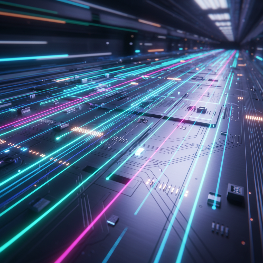 데이터 처리가 빠르게 완료되는 것을 형상화한 이미지