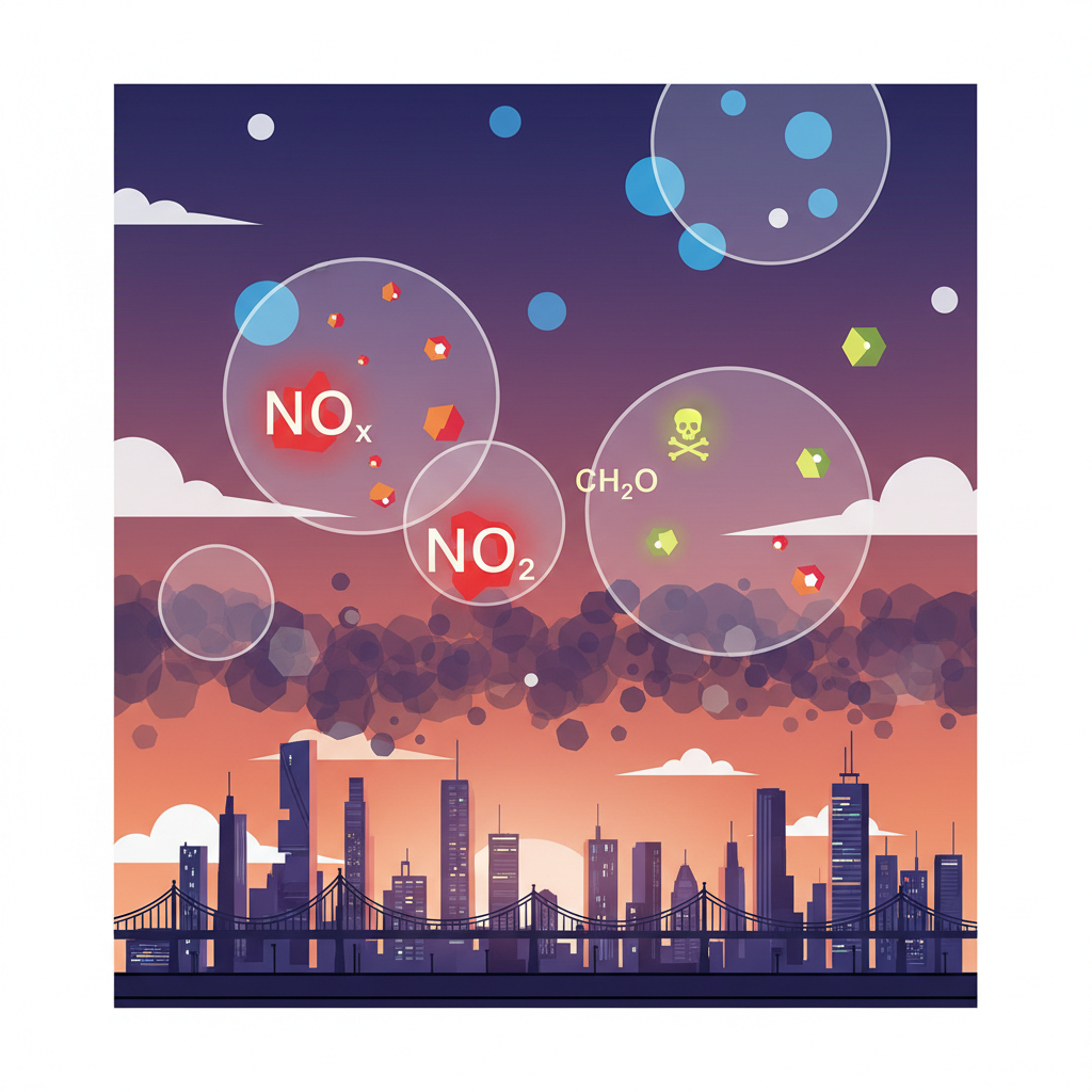 대기 오염 물질의 위험성을 경고하는 이미지