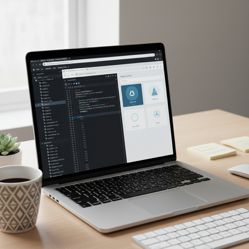 브라우저에서 웹 애플리케이션을 빌드하는 모습