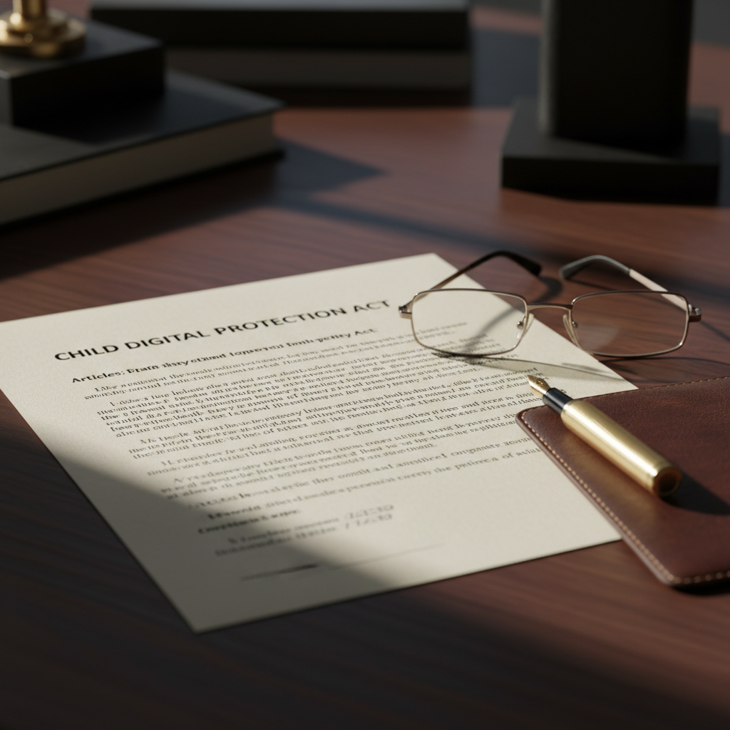 정부 기관에서 논의되는 아동 디지털 보호 법안 서류