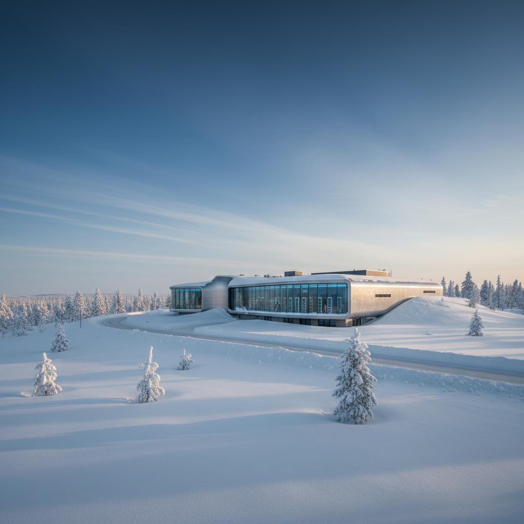 유럽의 현대적인 데이터 센터 전경