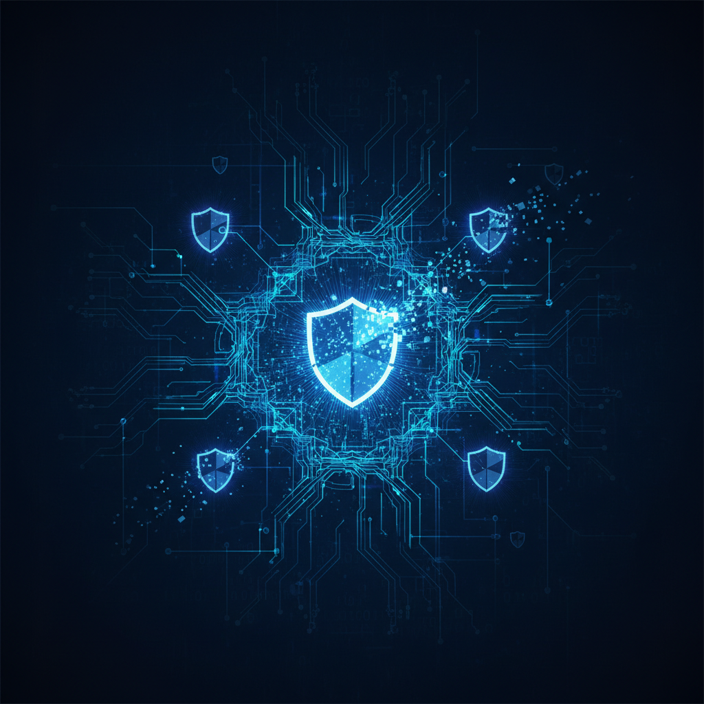 데이터 암호화 보안 컨셉 아트