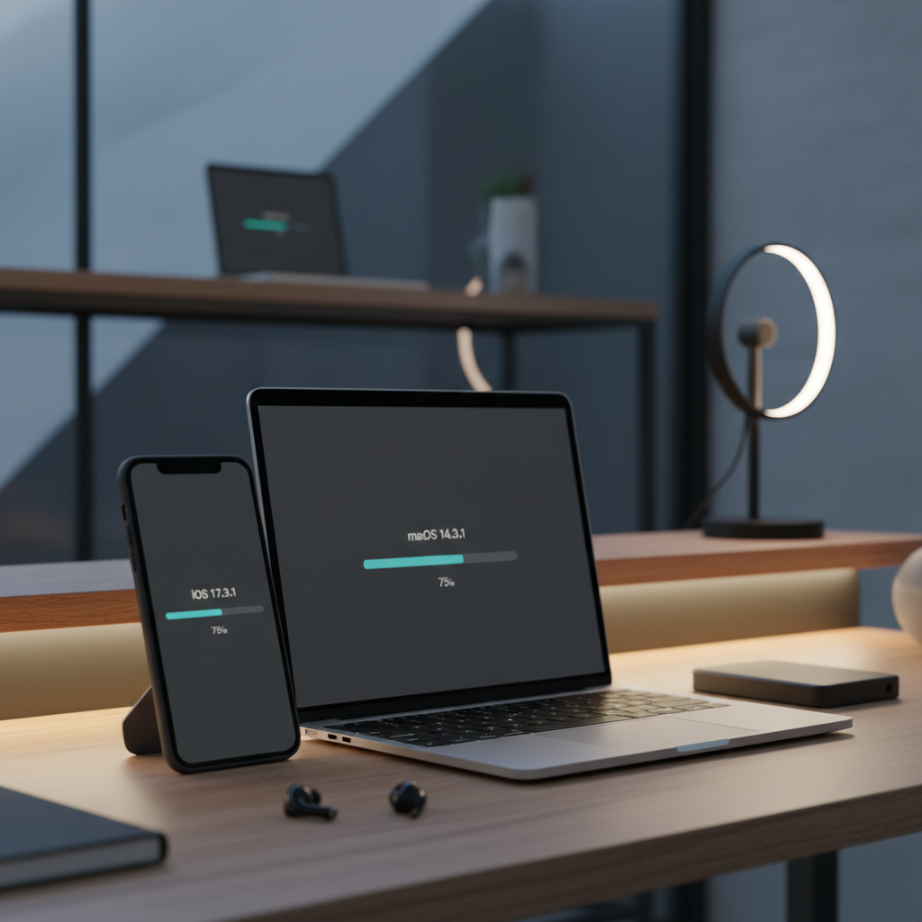 최신 애플 운영체제 업데이트 화면