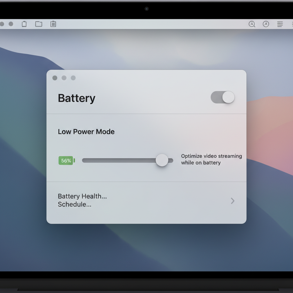 맥북 배터리 설정 메뉴 상세 이미지