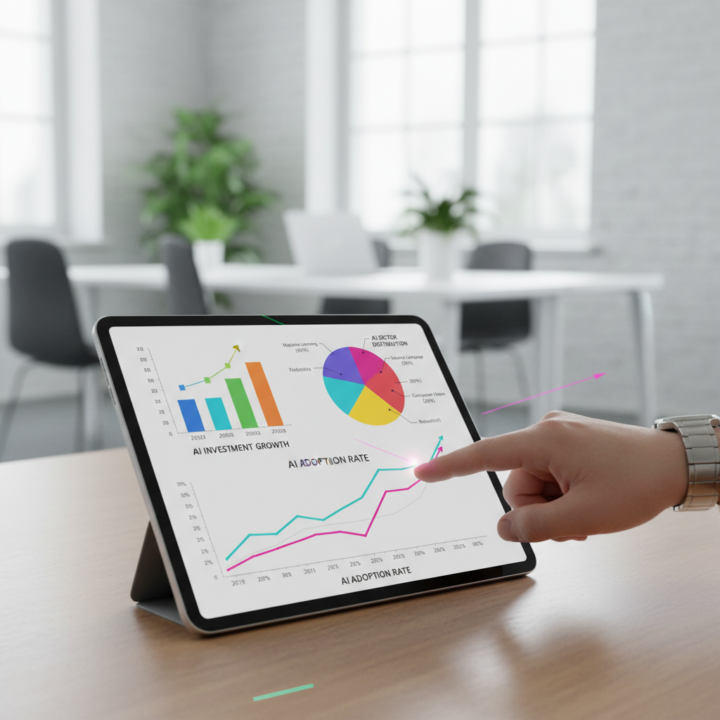 인공지능 데이터와 성과 지표를 분석하는 리더