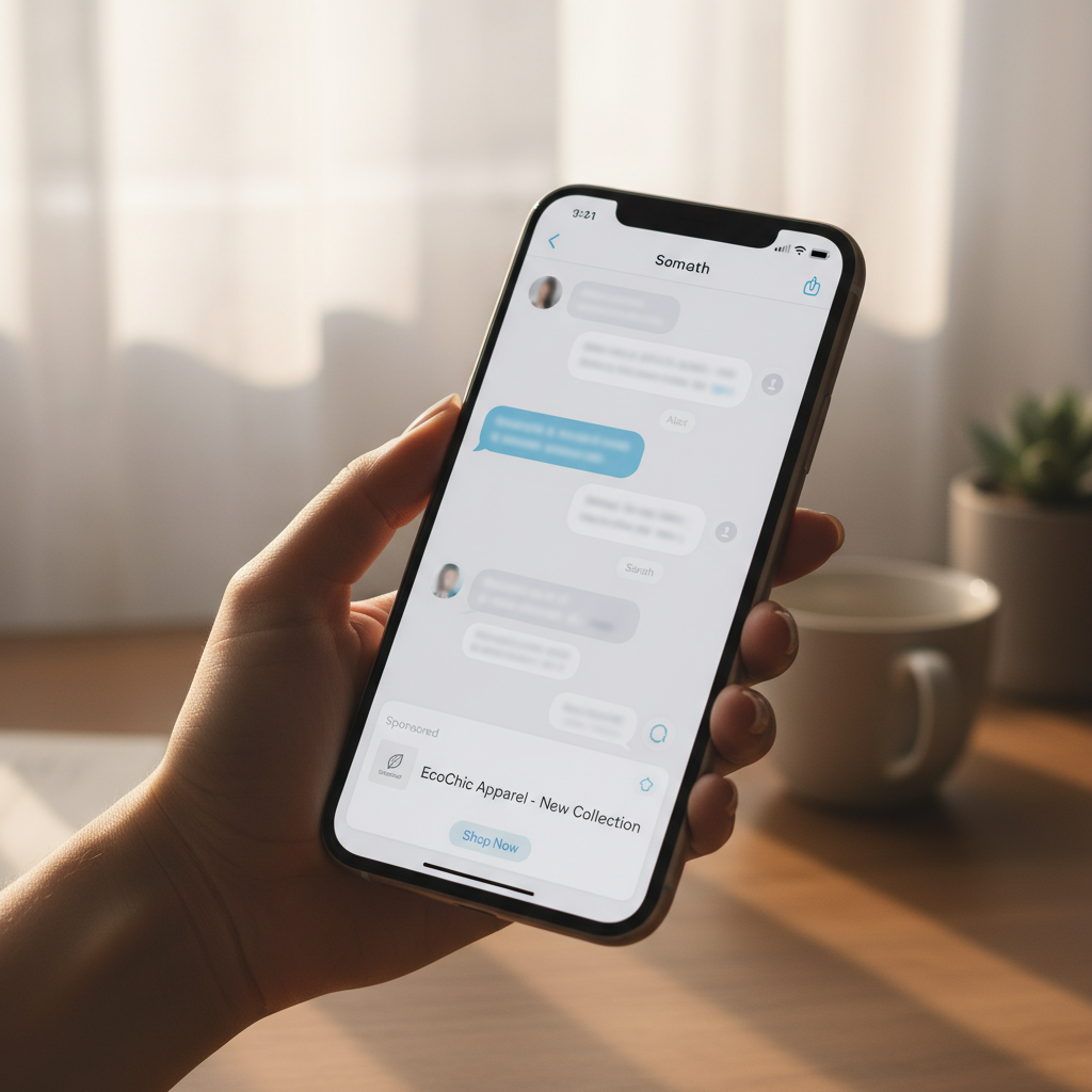 광고가 포함된 스마트폰 앱 화면 예시