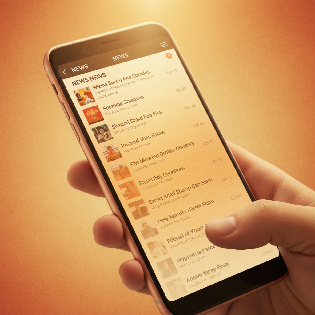 뉴스 기사들이 시간에 따라 서서히 사라지는 시각적 효과