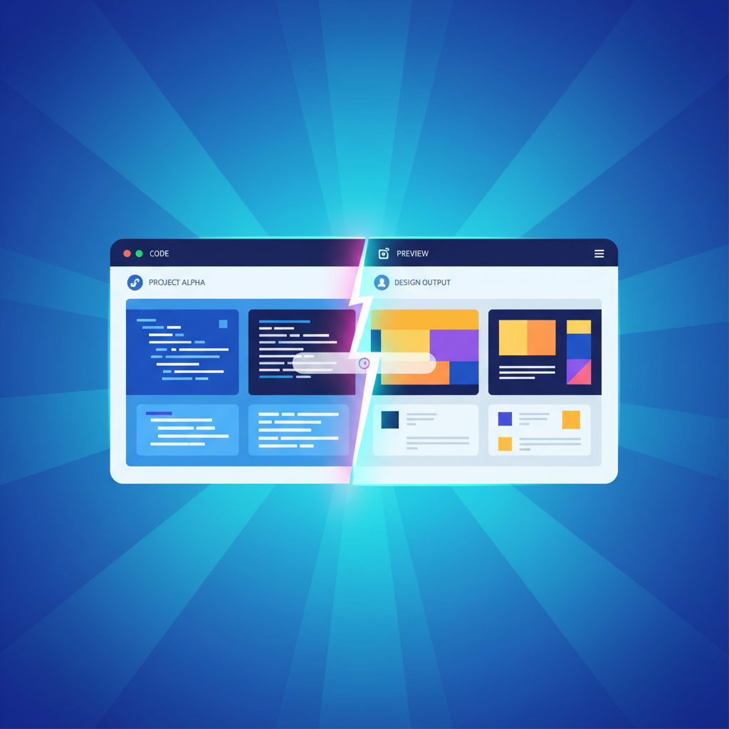 브라우저 화면이 두 개로 나뉘어 작업하는 개념도