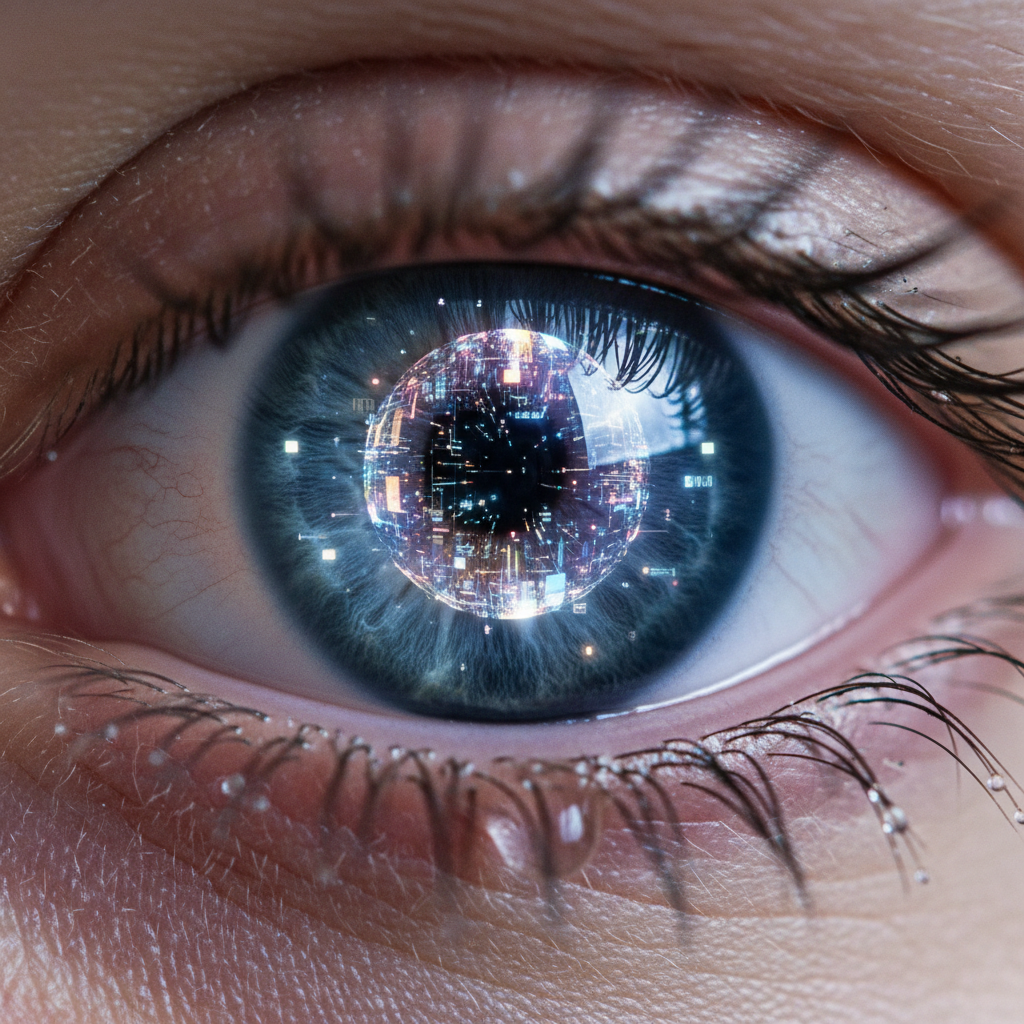 데이터와 인간의 조화를 상징하는 이미지