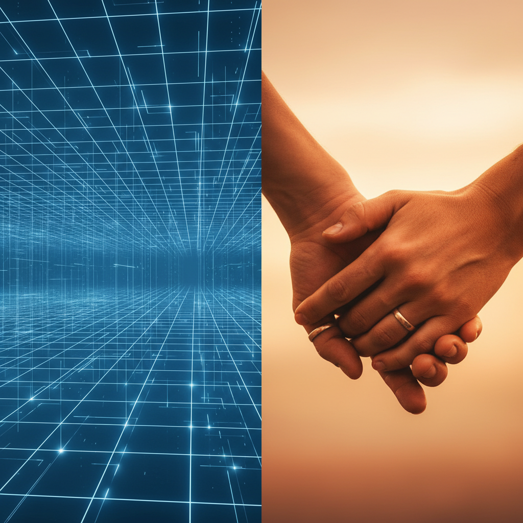 데이터 중심의 인공지능과 인간의 감정적 교류 대비