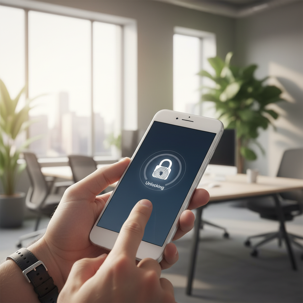 보안 인증을 요구하는 스마트폰 화면