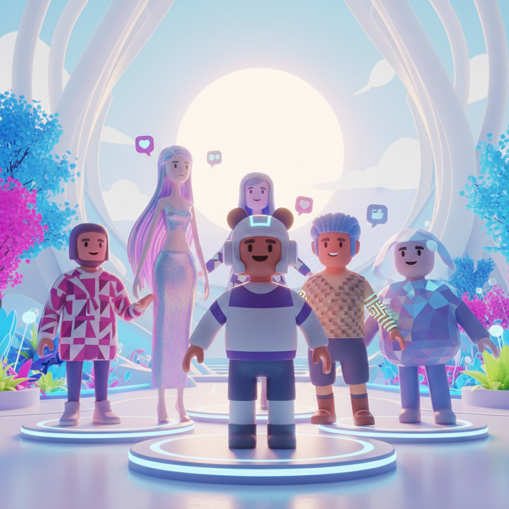 다양한 디지털 아바타들의 모임