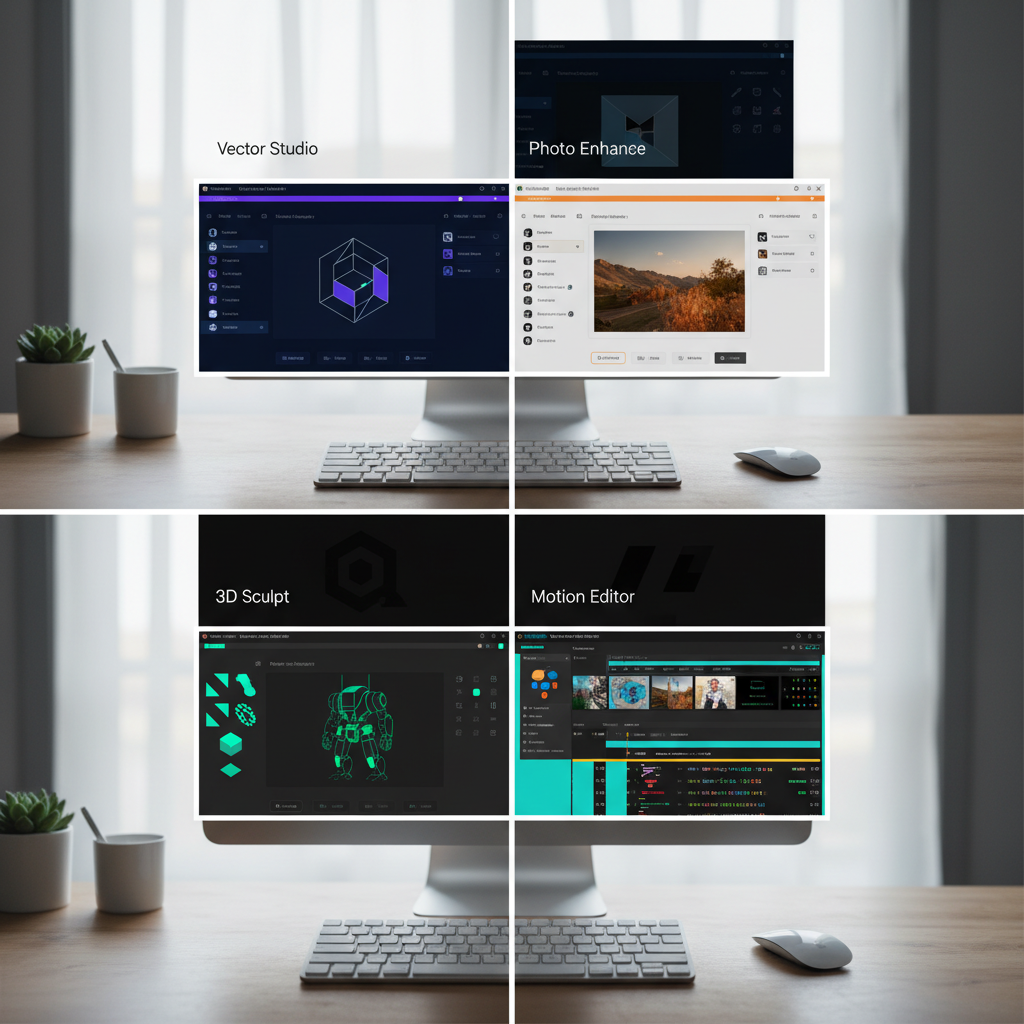 다양한 디자인 소프트웨어 인터페이스 비교