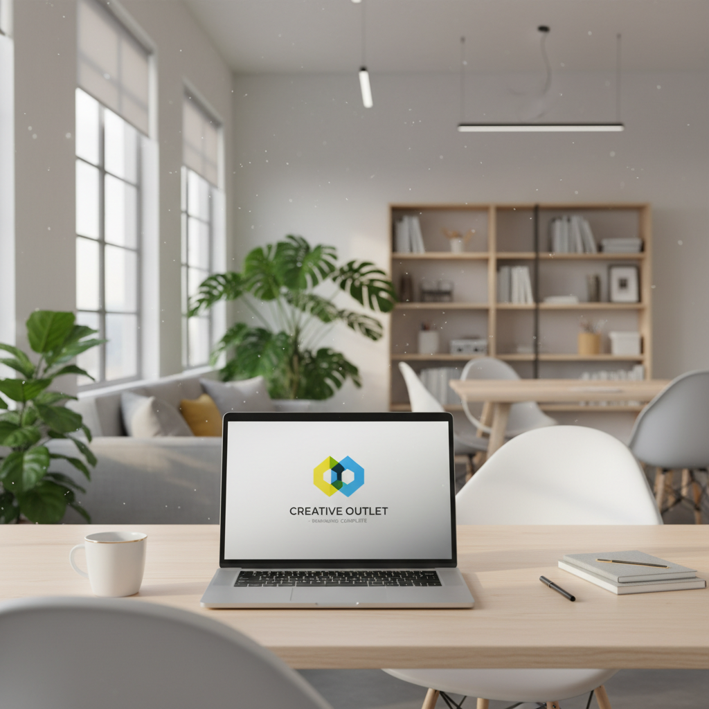 채광 좋은 사무실에서 완성된 디자인 프로젝트