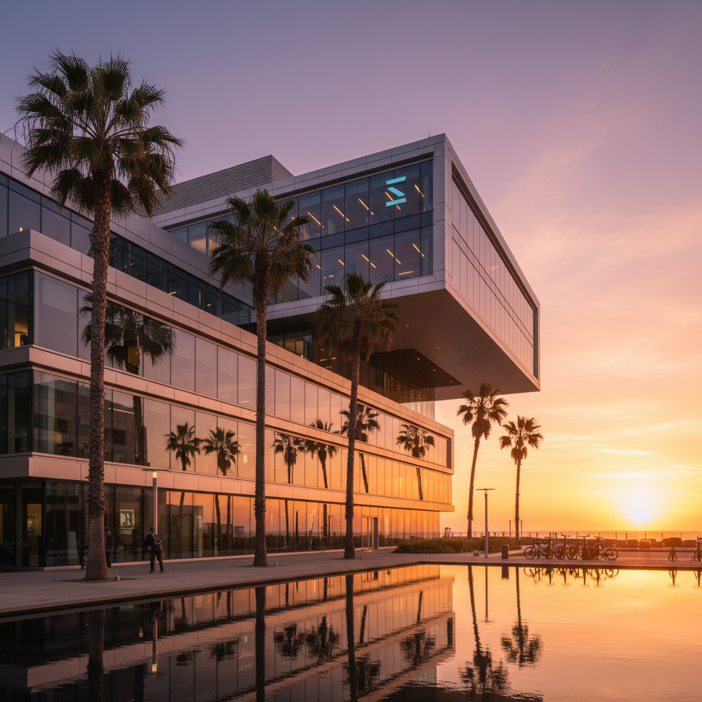 축제 분위기의 산타모니카 스냅 본사 전경