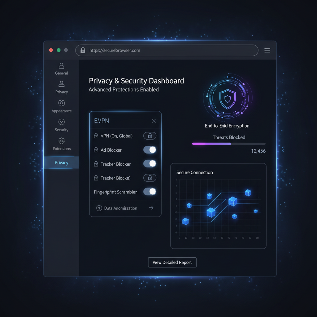 보안이 강화된 독립 브라우저의 인터페이스