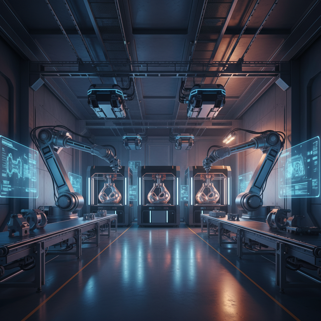 미래형 금속 3D 프린팅 제조 공장 전경