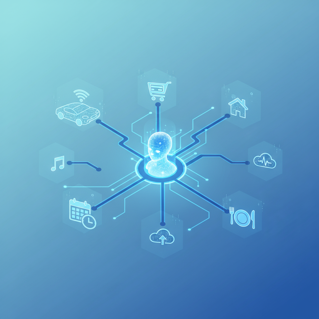 다양한 외부 서비스와 연결된 AI 생태계 이미지